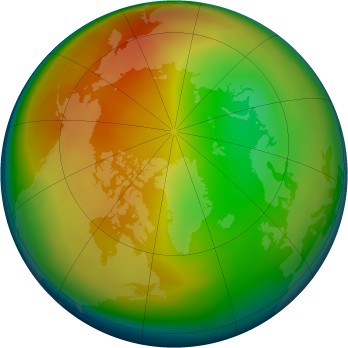 Arctic ozone map for 2010-01